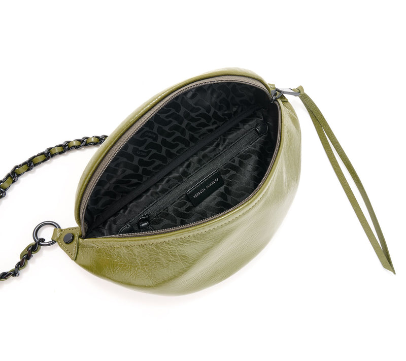 Rebecca Minkoff Leather Chelsea Sling Crossbody with Chain Shoulder Strap — View 9