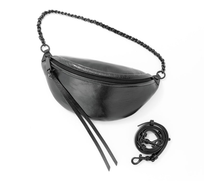 Rebecca Minkoff Leather Chelsea Sling Crossbody with Chain Shoulder Strap — View 7