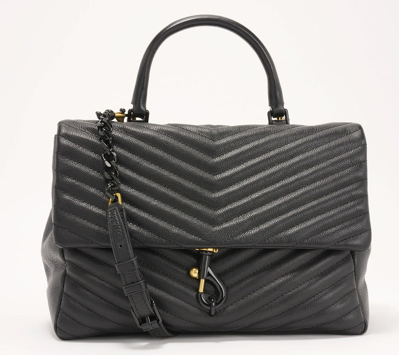 Rebecca Minkoff Edie Large Leather Top Handle Shoulder Bag — View 9