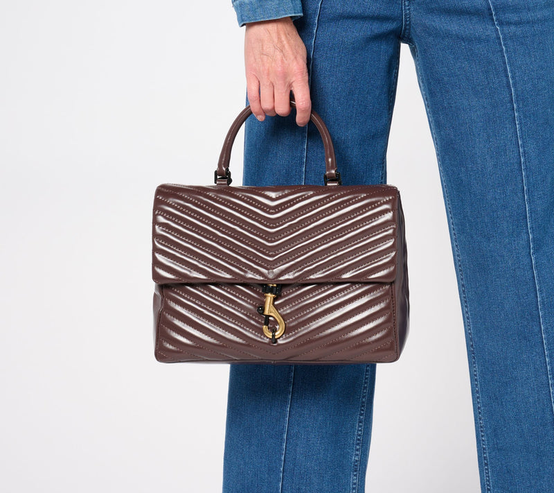 Rebecca Minkoff Edie Large Leather Top Handle Shoulder Bag — View 13