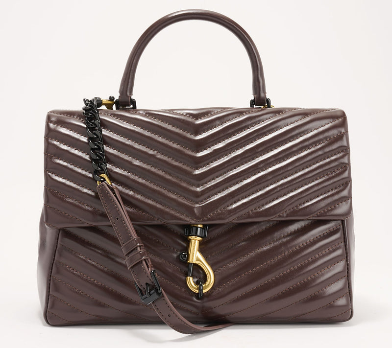 Rebecca Minkoff Edie Large Leather Top Handle Shoulder Bag — View 5