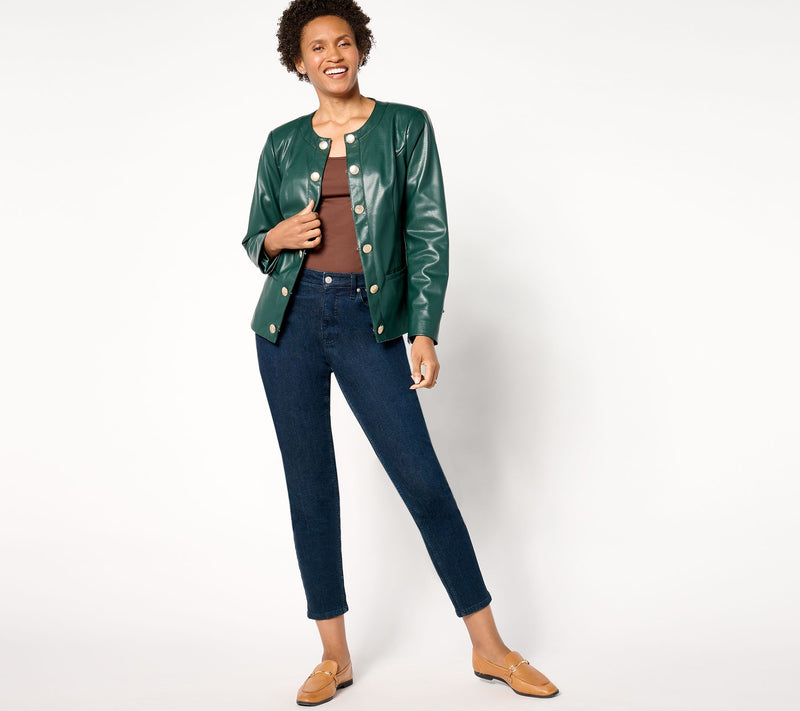 GRAVER Susan Graver Faux Leather Long Sleeve Jacket — View 13