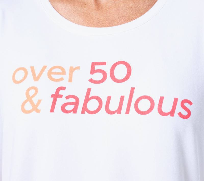 Over 50 and Fabulous Round-Neck Long-Sleeve Graphic Top — View 4