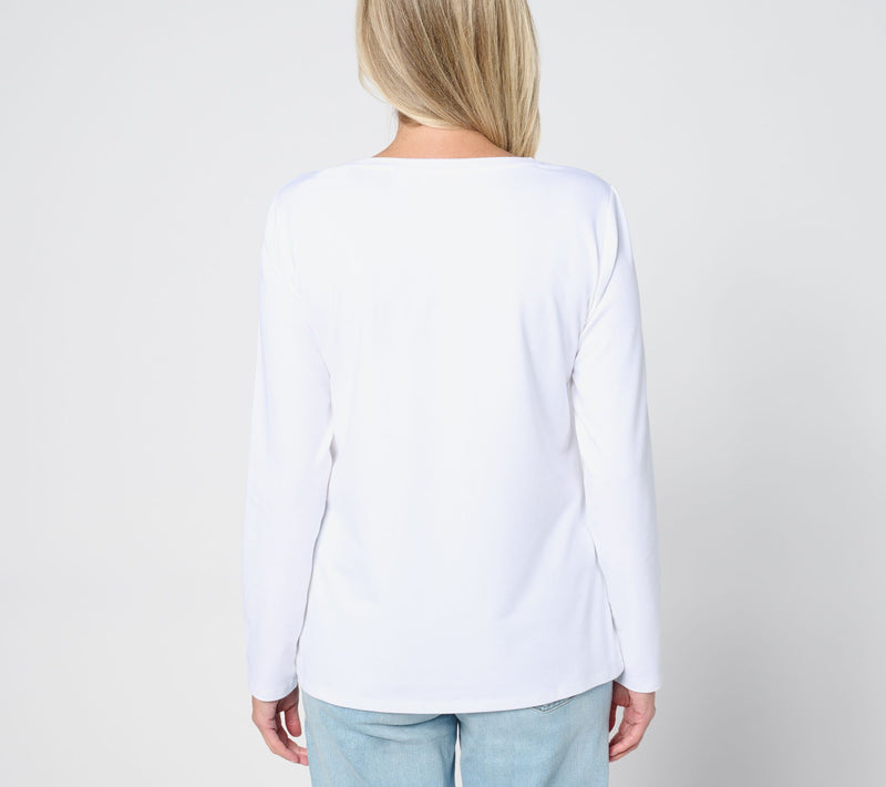 Over 50 and Fabulous Round-Neck Long-Sleeve Graphic Top — View 2
