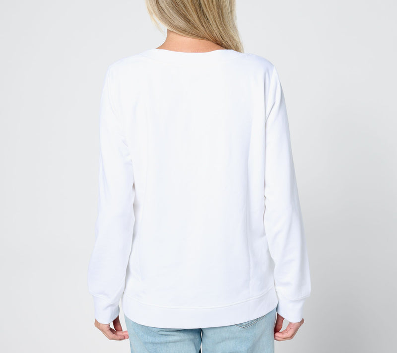 Over 50 and Fabulous V-Neck Long- Sleeve Graphic Sweatshirt — View 2