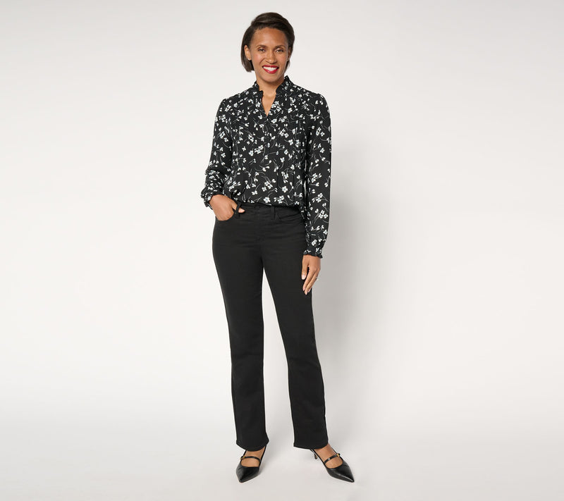 NYDJ Ellison Straight Leg Jean with Cool Embrace - Black — View 6