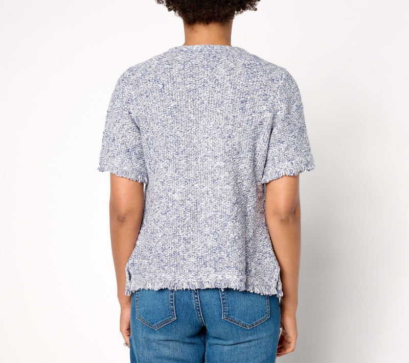 Denim & Co. Signature Short-Sleeve Sweater Lady Jacket — View 2