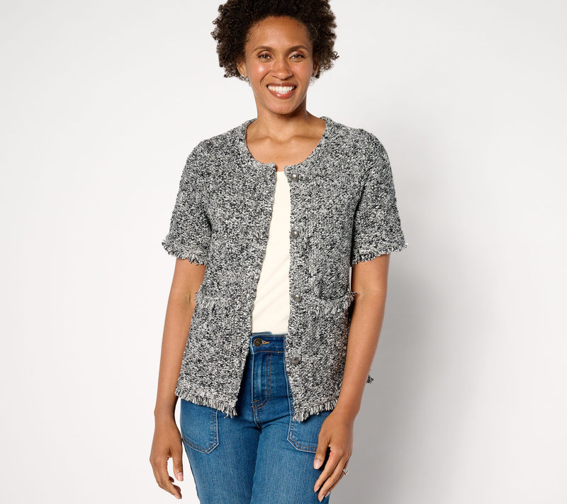Denim & Co. Signature Short-Sleeve Sweater Lady Jacket — View 7