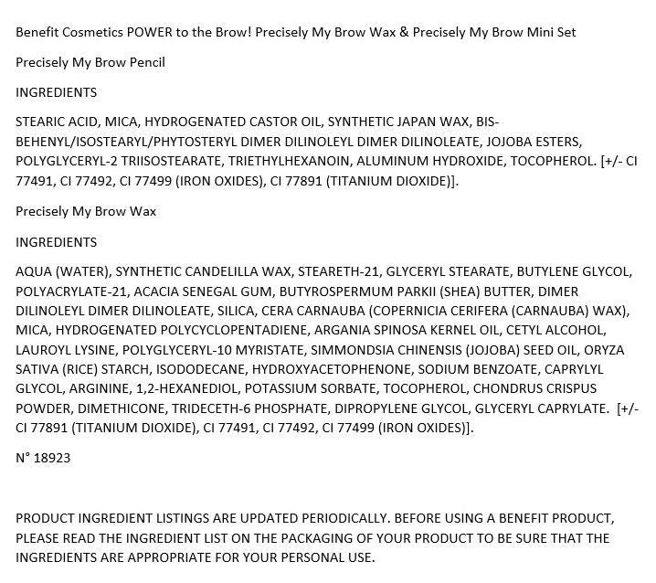 Benefit POWER t o the Brow! Bro w Wax & Mini Pe ncil Set — View 29