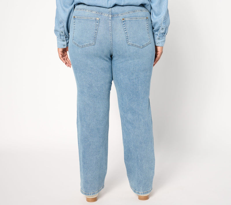 Me by Jennie Garth Regular Indigo Johnny Straight Leg Jeans — View 8
