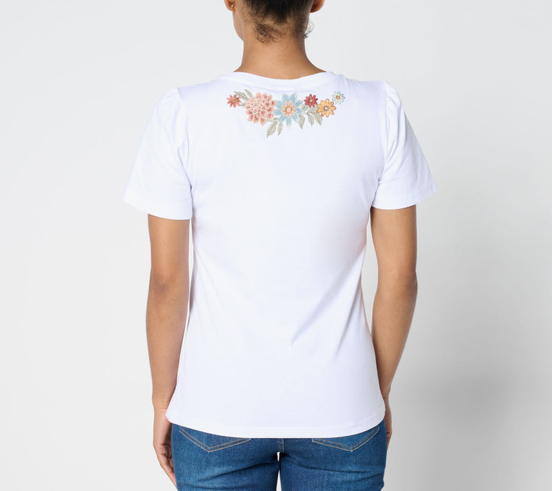 Driftwood Jeans Julie Crew Neck Tee Shirt -Spring Neptune — View 2