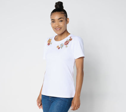 Driftwood Jeans Julie Crew Neck Tee Shirt -Spring Neptune