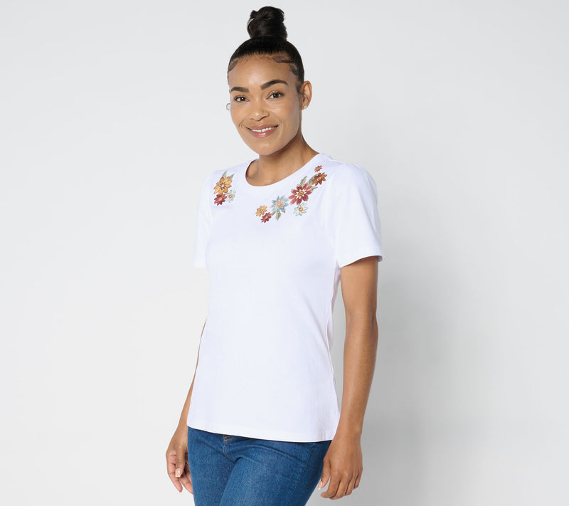 Driftwood Jeans Julie Crew Neck Tee Shirt -Spring Neptune — Main view