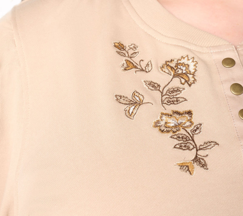 Driftwood Jeans Teddy French Terry Henley - Taupe — View 4
