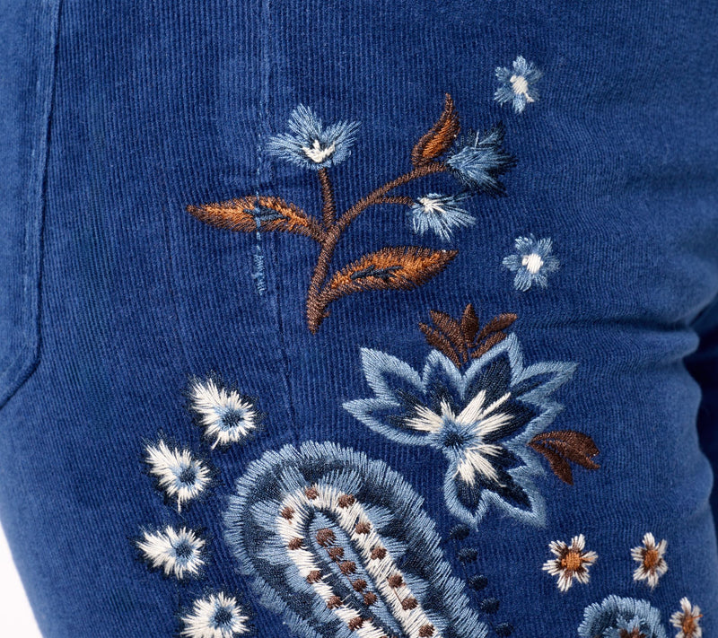 Driftwood Jeans Wyatt Corduroy Boot-Cut Pants - Moody Paisley — View 7