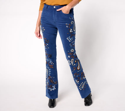 Driftwood Jeans Wyatt Corduroy Boot-Cut Pants - Moody Paisley