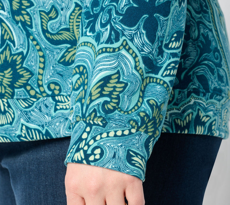 Denim & Co. Printed Heavenly Jersey Long-Sleeve Pullover — View 4