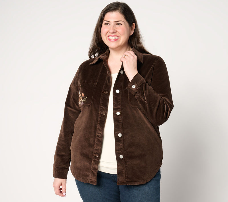 Driftwood Jeans Shayna Button Front Shirt Jacket - Wildflower — View 2