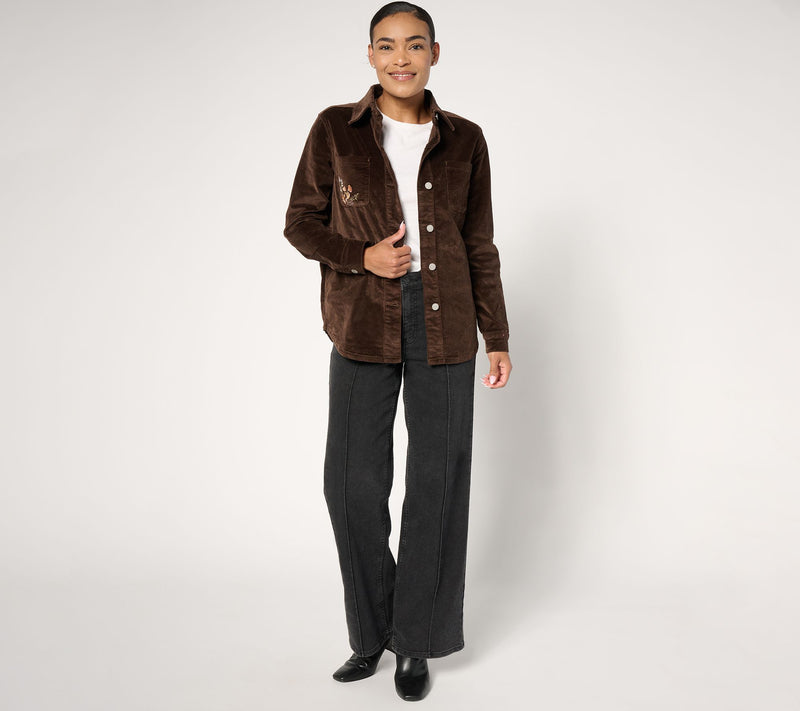 Driftwood Jeans Shayna Button Front Shirt Jacket - Wildflower — View 4