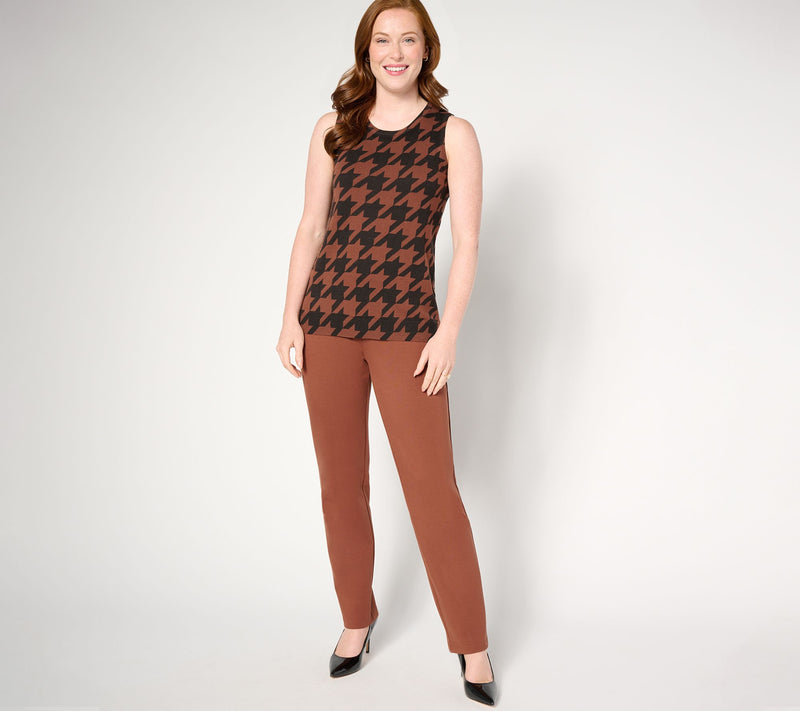 Isaac Mizrahi Live! Estate Printed Crewneck Sweater Shell — View 3