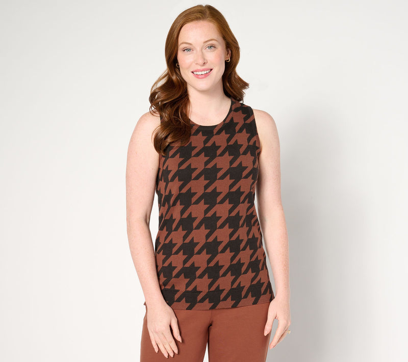 Isaac Mizrahi Live! Estate Printed Crewneck Sweater Shell — View 13
