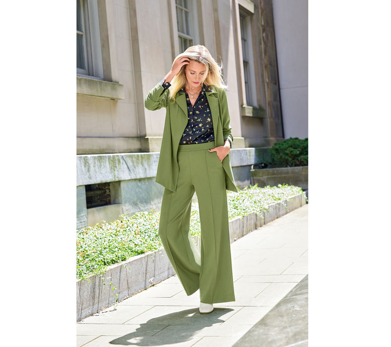 Isaac Mizrahi Live! Estate Printed Stretch Sateen Button Front Blouse — View 14