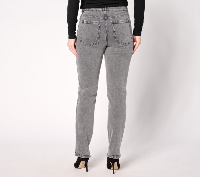 Isaac Mizrahi Live! Tall True Denim Fog Straight Leg Jeans — View 5