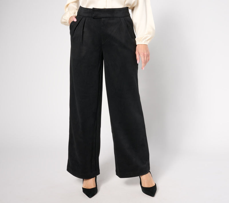 Me by Jennie Garth Regular Ryder Faux Suede Trouser Pants — View 7