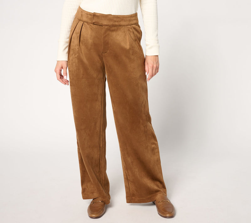 Me by Jennie Garth Regular Ryder Faux Suede Trouser Pants — Main view