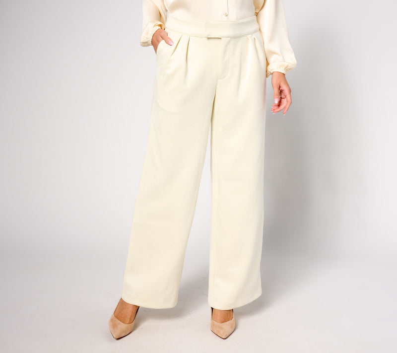 Me by Jennie Garth Regular Ryder Faux Suede Trouser Pants — View 5