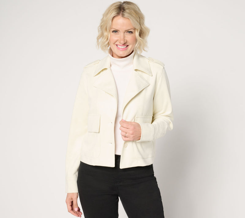 Me by Jennie Garth Faux Suede Jacket with Utility Details — View 10