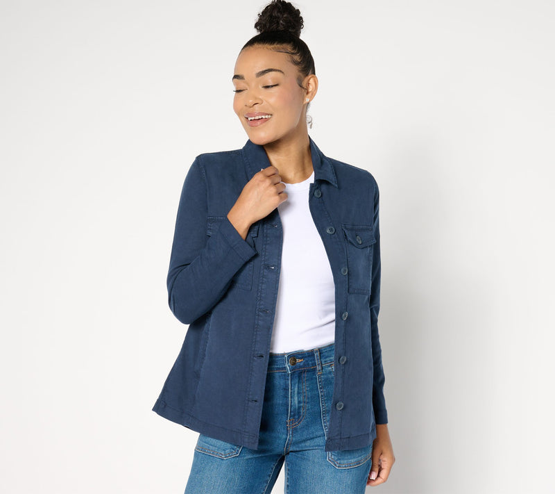 Liverpool Los Angeles Peplum Hem Shacket - Royal Navy — Main view