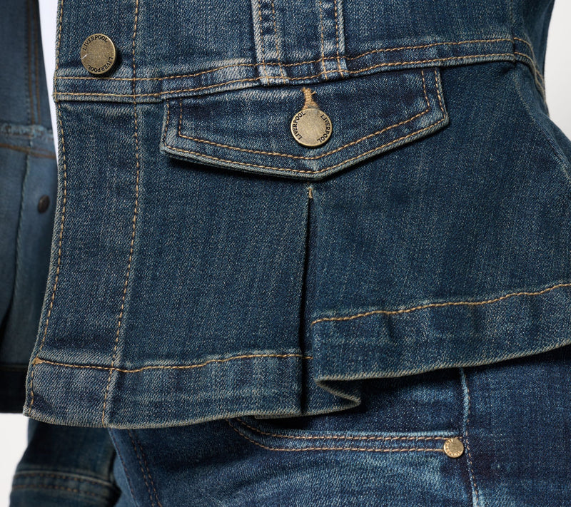 Liverpool Los Angeles Peplum Denim Jacket - Telegraph — View 7