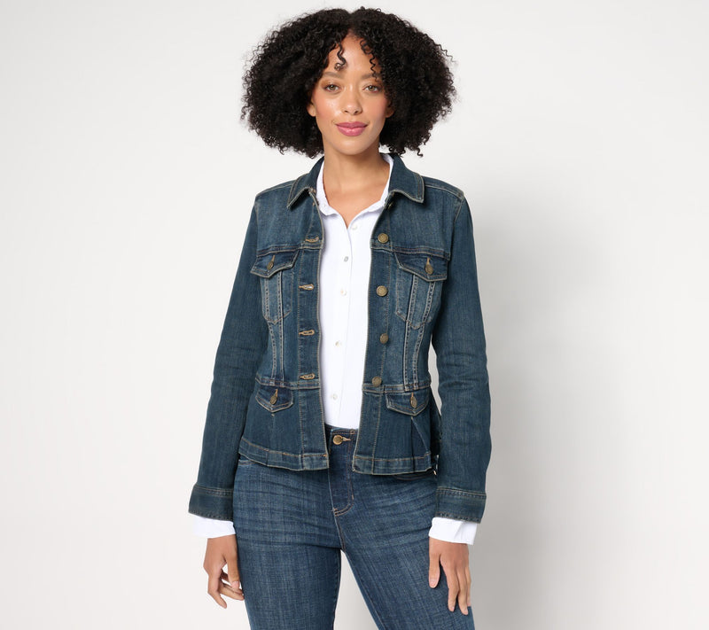 Liverpool Los Angeles Peplum Denim Jacket - Telegraph — View 3