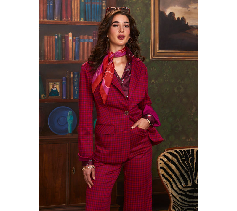 Isaac Mizrahi Live! Estate Yarn Dye Plaid Two Button Blazer — View 6
