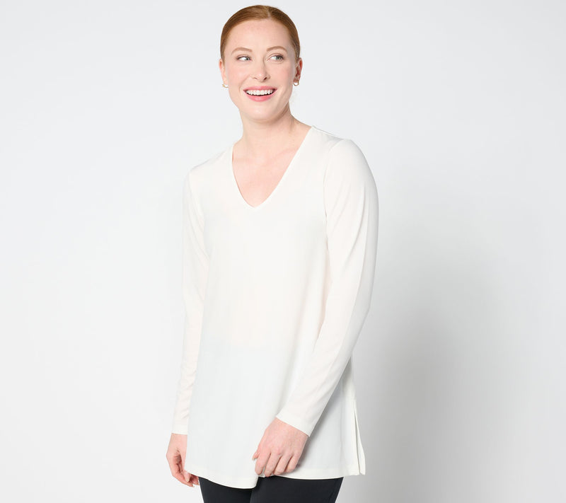 Susan Graver Regular Modern Essentials Liquid Knit A-Line Tunic — View 5