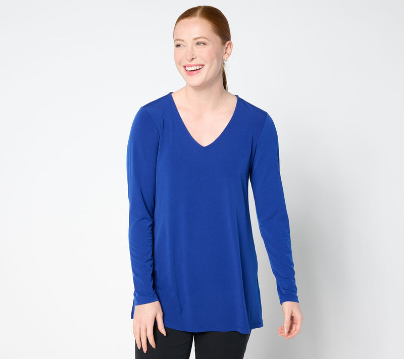 Susan Graver Regular Modern Essentials Liquid Knit A-Line Tunic — View 7
