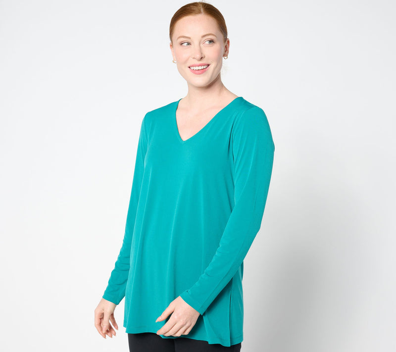 Susan Graver Petite Modern Essentials Liquid Knit A-Line Tunic — View 9