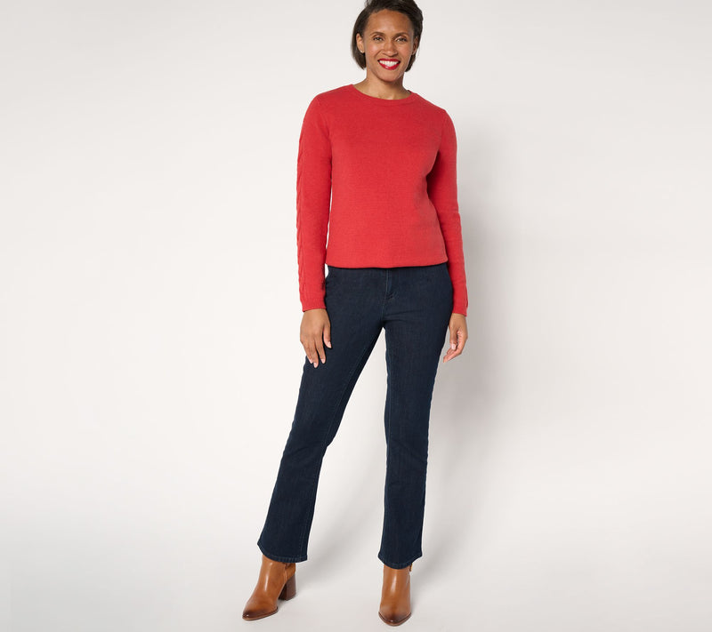 Susan Graver Stretch Denim Regular Classic Boot Cut Jean - Indigo — View 10