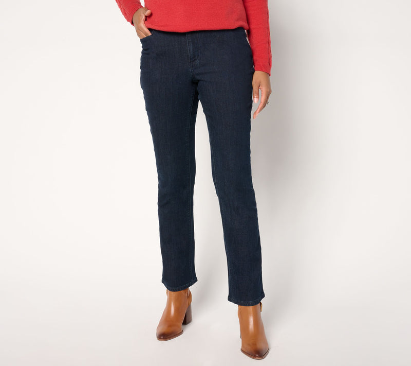 Susan Graver Stretch Denim Petite Classic Boot Cut Jean - Indigo — Main view
