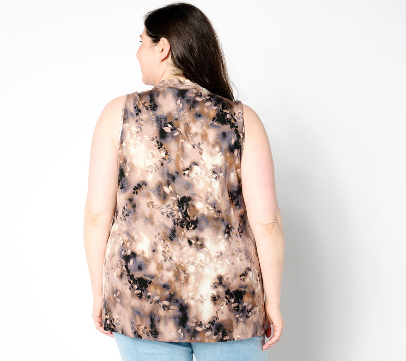 LOGO Layers by Lori Goldstein Mock Neck Printed Tank Tank — View 4