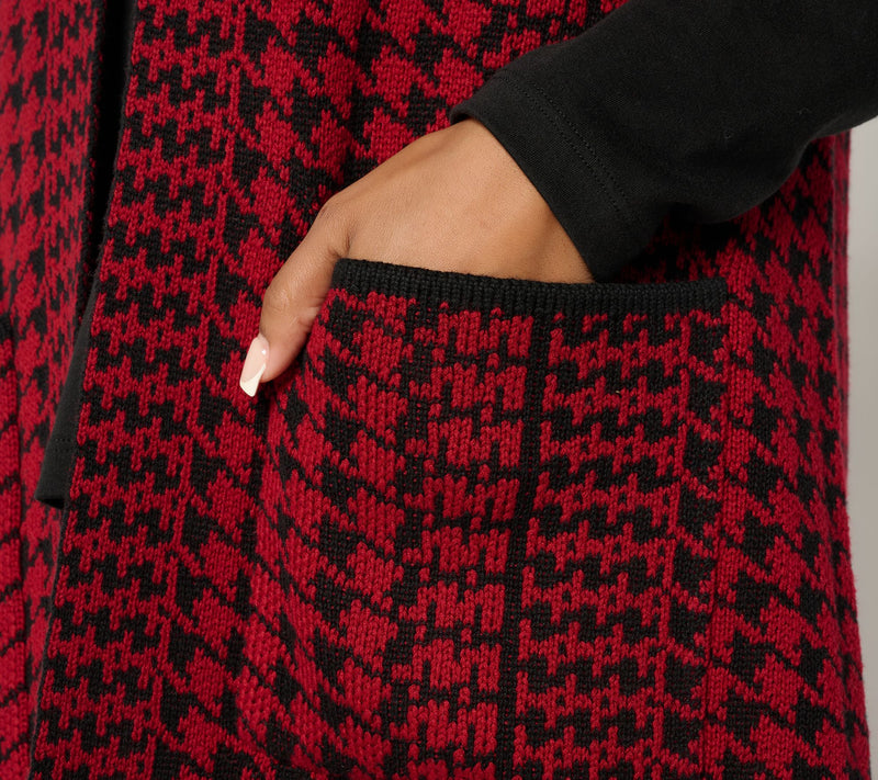 GRAVER Susan Graver Regular Jacquard Knit Open Front Vest — View 10