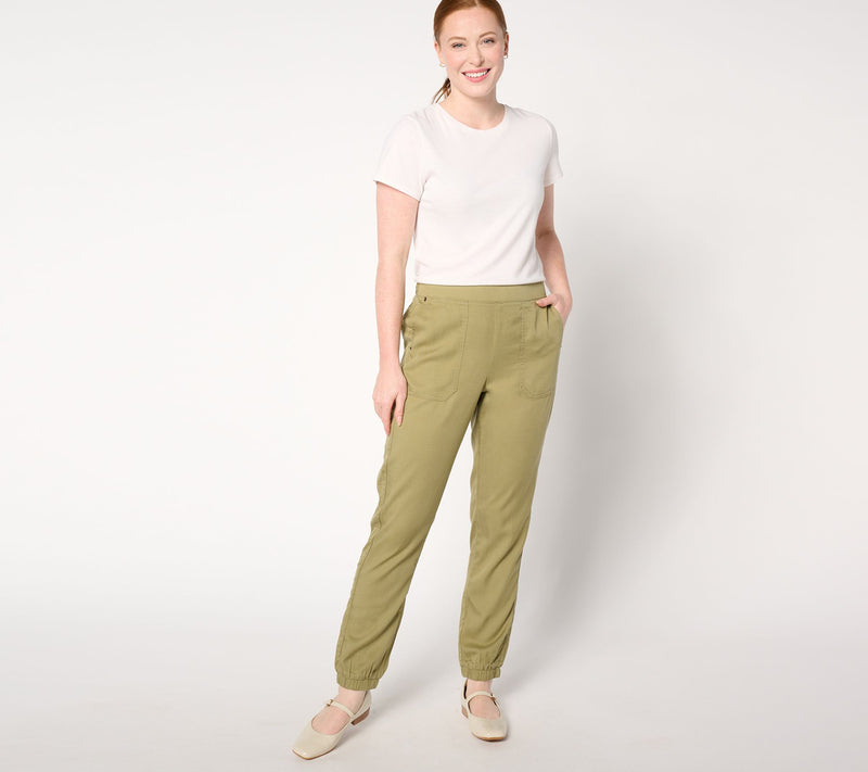 LOGO by Lori Goldstein Petite Jogger Utility Pants — View 7