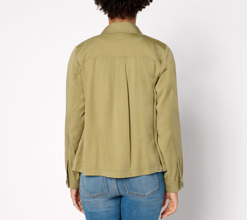 LOGO by Lori Goldstein Zip Front Long Sleeve Jacket — View 6