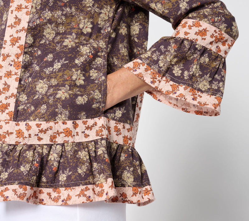 LOGO Lab by Lori Goldstein 3/4 Sleeve Crew Neck Bed Jacket — View 4