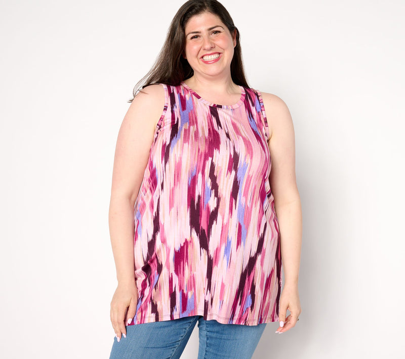 LOGO Layers by Lori Goldstein Scoopneck Tank with Side Slits — View 9