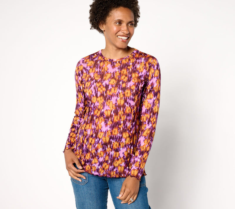 LOGO Layers by Lori Goldstein Crewneck Long-Sleeve with Ruffle — Main view