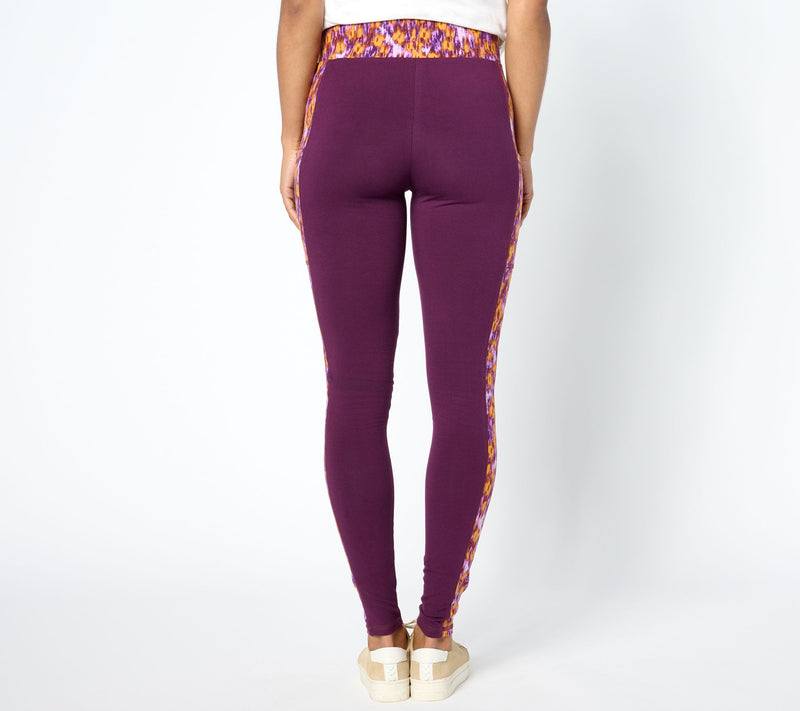 LOGO Layers by Lori Goldstein Regular Print and Solid Leggings — View 8