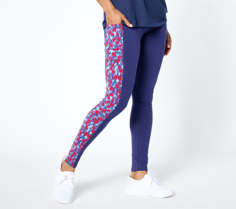 LOGO Layers by Lori Goldstein Petite Print and Solid Leggings — View 3