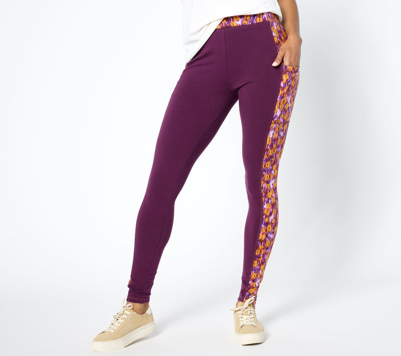 LOGO Layers by Lori Goldstein Petite Print and Solid Leggings — View 7
